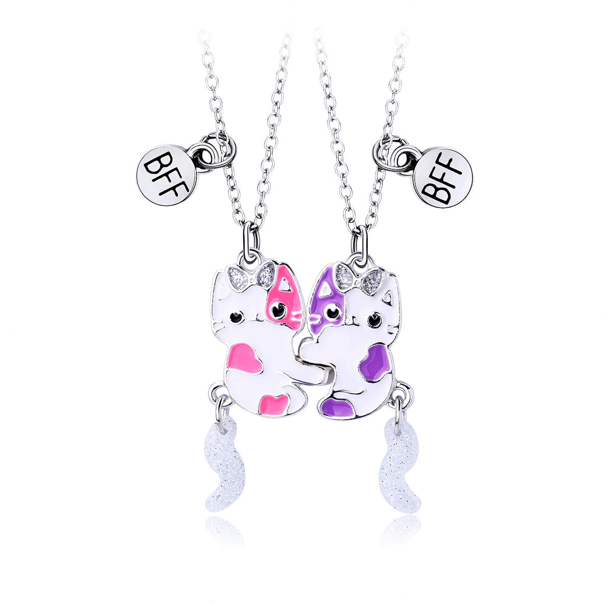 Wholesale Cute Cat Magnet Alloy Necklace Set